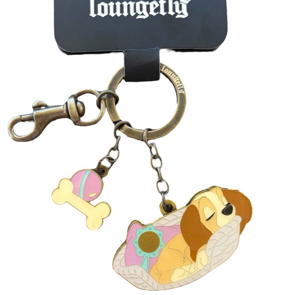NWT Loungefly Lady & The Tramp Keychain - Picture 2 of 3